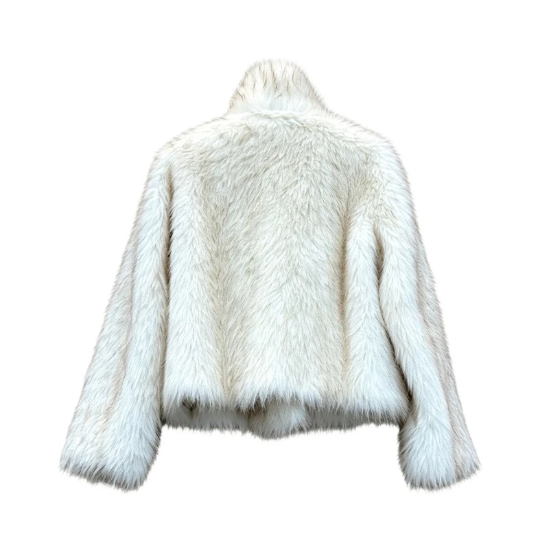 Cropped Faux fur Jacket With Stand Collar suppliers