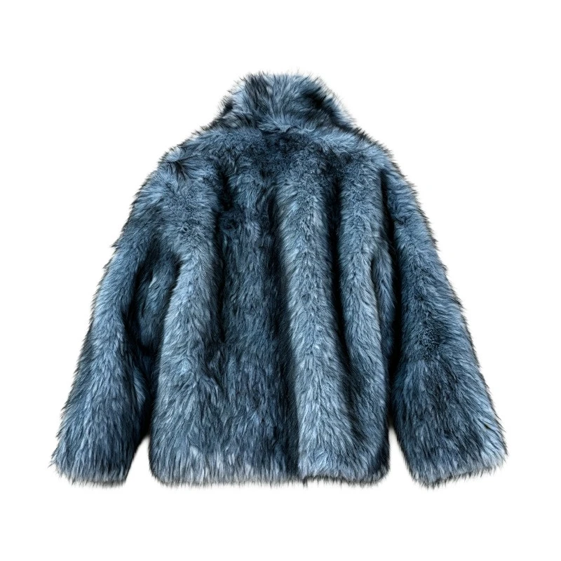 Long-pile Winter fur Jacket With Oversized Lapels suppliers