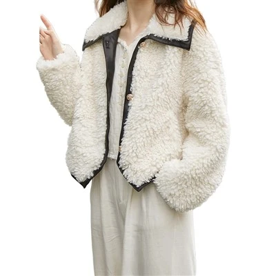 Cropped Faux Fur Leather Jacket